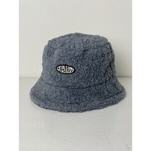 Petals and Peacocks Blue Sherpa Fleece Bucket Hat Adjustable Streetwear Logo